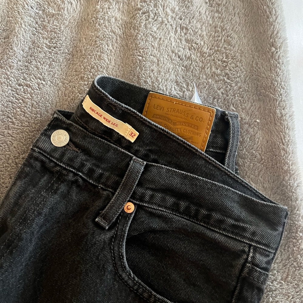 Levi's Ribcage Wide leg Black Denim Jeans